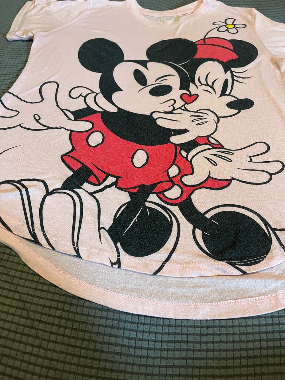 Disney Pink Mickey & Minnie Kissing Graphic Tee - Picture 2 of 4